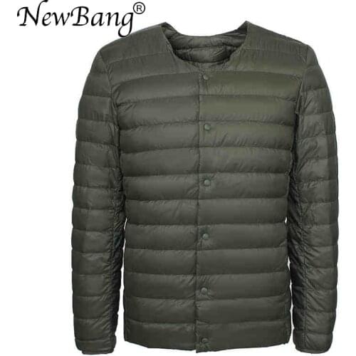 NewBang Matt Fabric Ultra Light Down Jacket Men Mens Down Jacket Slim Windproof Portable O-Neck Lightweight Coat Warm Liner