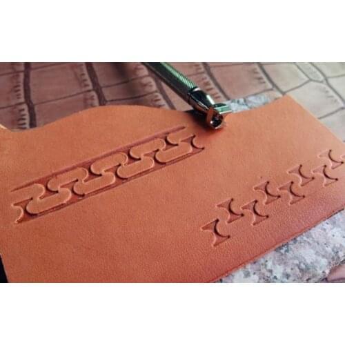 Advanced steel Geometric border pattern Hand-work unique design leather working tools carving punches stamp craft tools