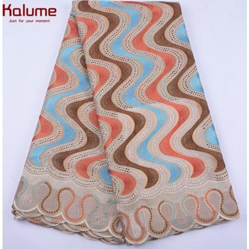 Kalume Dress Cotton Lace Fabric With Stones African Lace Fabric Latest Nigerian Swiss Voile Lace In Switzerland For Party 1952