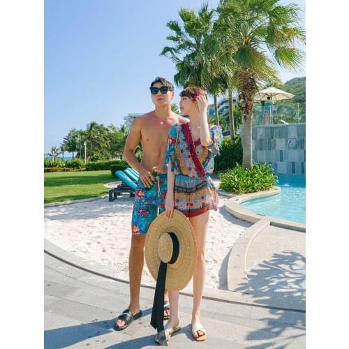 Beach Wear Couple Swimsuit Women Two Piece Swimsuit Men Beach Shorts Swimming Trunks Swimming Suit for Women Bathing Suit Women