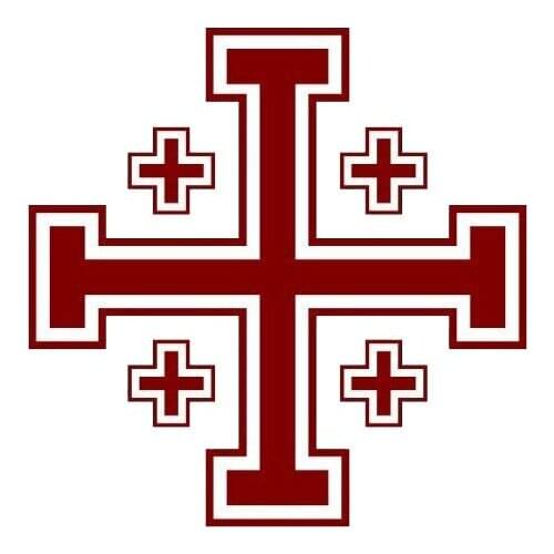 Lovely Jerusalem Cross KK Decal Cover Scratches Car Sticker Pvc 11.2CM X 11.2CM