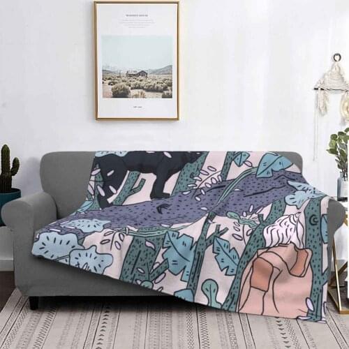 Staring Contest Day Trend Style Funny Fashion Soft Throw Blanket Tiger Cat Feline Cheetah Forest Plants Leaves Trees Girls