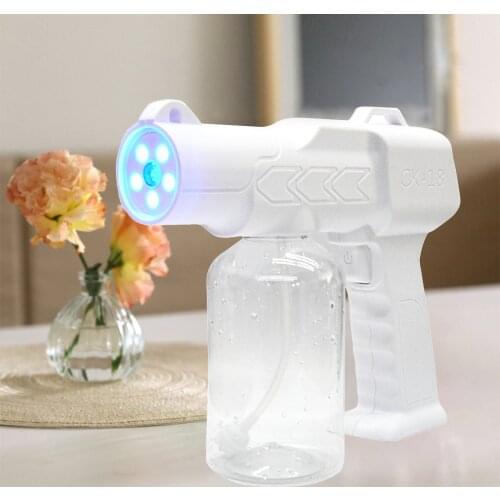 Atomization Disinfection Gun Sanitizer Sprayer Spray Fogger with Blue Light Steam Sprayer for Home School Office Outdoor
