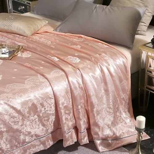 Luxuries Silk Summer Jacquard Quilt Cotton Thin Comforter Air Conditioner Quilt Duvet/Blanket/Quilt 9 colors available #s