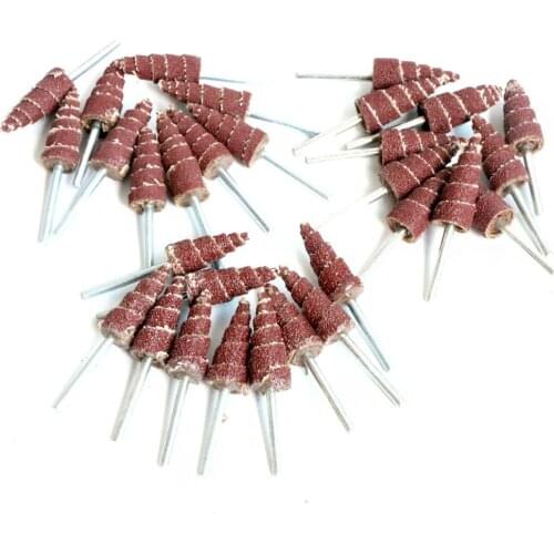 10mm/12mm Cone Shape Mounted Point Grinding Head Sandpaper Flap Sanding Wheel 80#-320# With 1/8" Shank Polishing Abrasive Tool