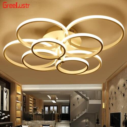 Modern led ceiling Chandelier lights Remote Led Acrylic Rings Chandeliers Plafon for living room lighting fixtures Ceiling Lamp