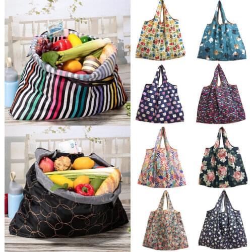 Unisex Foldable Handy Shopping Bag Reusable Tote Pouch Recycle Waterproof Storage Handbags Sample Travel Bag