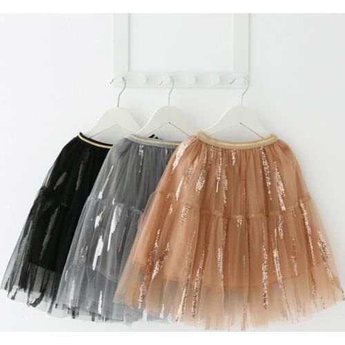 Baby Girls Pettiskirt New Arrival Kids Fashion Net Yarn Sequins Cupcake Skirt 2-10 Years Girls Child Korean Princess Long Skirt