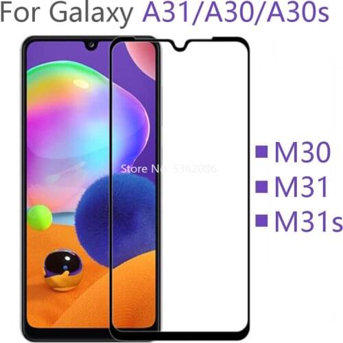 9H Full Cover Tempered Glass for Samsung A31 A30 A30S Protective Glas Screen Protector on Galaxy M30 M31 M31s M A 30 S 31 30s 9D