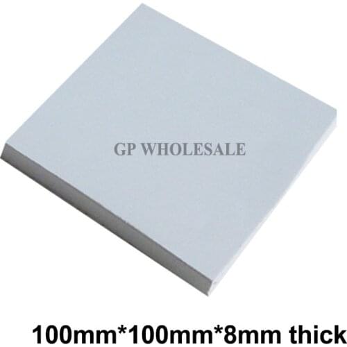 1pc 8mm Thick, 100mmx100mm Light Viscosity Soft Thermal Conductive Pads Gasket for LED Lighting Power size square 10cmx10cm