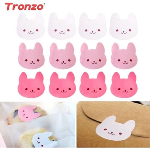 Tronzo 108pcs Bunny Sticker Pink Rabbit Sealing Stickers For Gift Box Bag Eatser Party Favor Wedding Birthday Party Decorations