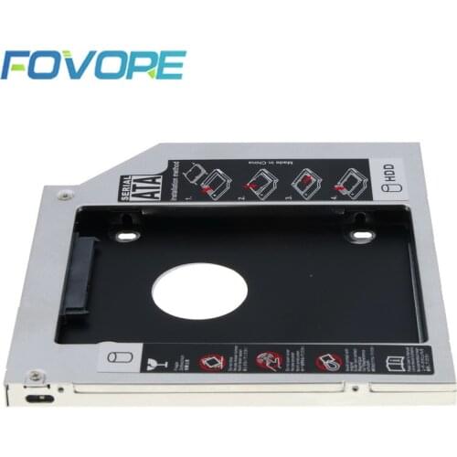 12.7mm Aluminum Hard Disk Drive Bay Universal 2.5 2nd Ssd Hd SATA Hard Disk Drive HDD Caddy Adapter Bay For Cd Dvd