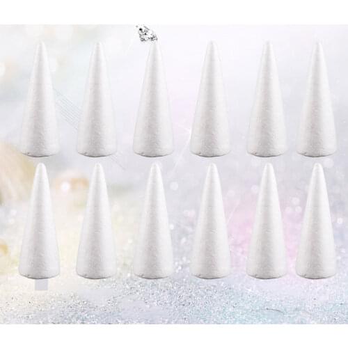12pcs 10cm White DIY Cone Children Craft Cone Accessories for Home Craft Christmas
