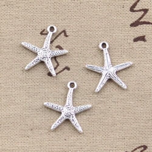 20pcs Charms Marine Starfish 20x18mm Antique Bronze Silver Color Pendants Making DIY Handmade Tibetan Silver Color Jewelry