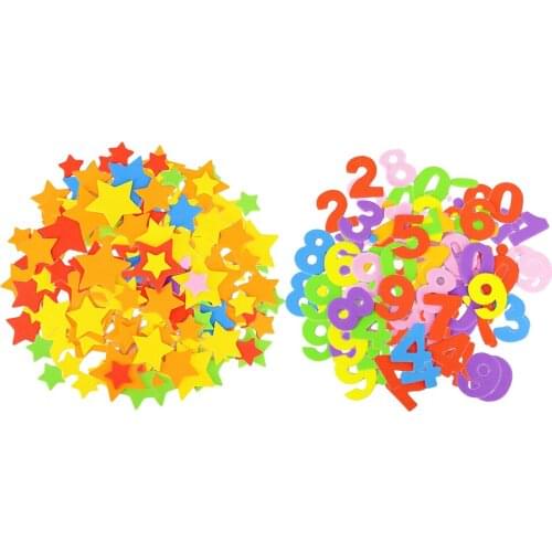 4 Bags EVA Kid Craft Stickers Children Number Foam Sticker Art Protect Tag Decor