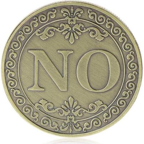 Aluminum Alloy Metal Commemorative Coin Yes Or No Flower Pattern Collection Coin Decoration Crafts