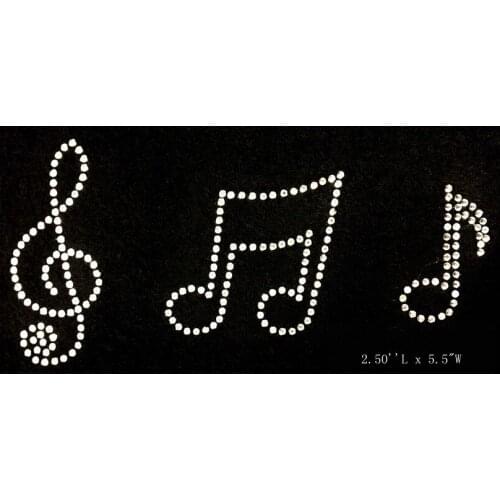 Free shipping music style sign Hotfix Rhiestone Transfer design Motif image