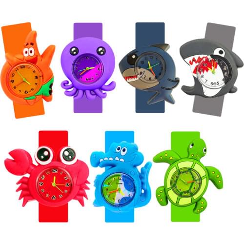 5D Crab Watch Baby Education Study-time Toys Childrens Watches Boys Girls Birthday Gifts Kids Quartz Wrist Watch Children Clock