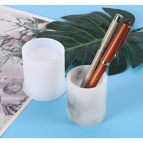 Cylindrical Pen Holder Silicone Epoxy Resin Mold DIY Jewelry Makeup Storage Bottle Making Tools Home Decoration
