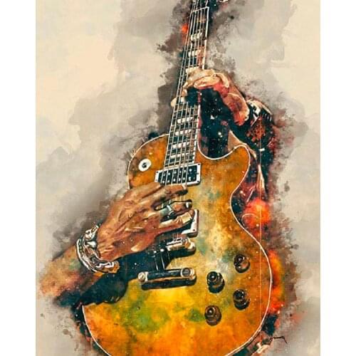 DIY 40X50 Oil Painting By Numbers Hand guitar paint by numbers On Canvas Home Decor Digital Painting chrismas