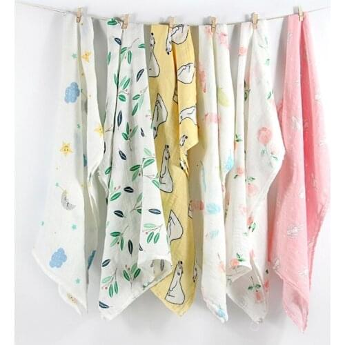Cotton Baby Blankets Newborn Muslin Swaddle Wrap Feeding Burp Cloth Towel Scarf F3ME