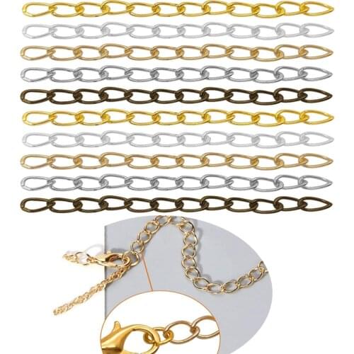 100pcs 50 mm Extended Extension Tail Chain Connector For DIY Jewelry Making Findings Bracelet Necklace