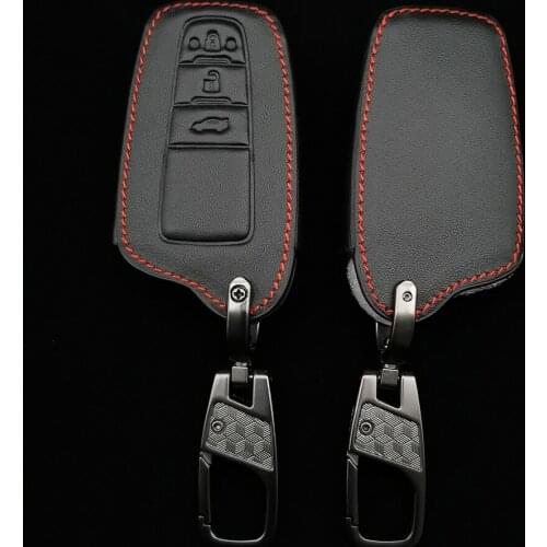 Remote Leather Car Key Cover For Toyota Chr C-Hr Land Cruiser 200 Avensis Auris Corolla Rav4 Prius Prado Camry Crown Yaris Shell