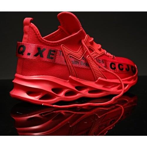 Hot New Sneakers Men Shoes Mesh Breathable Fashion Lightweight Mens Casual Shoes Red Big Size 39-46 Tenis Gym Shoes
