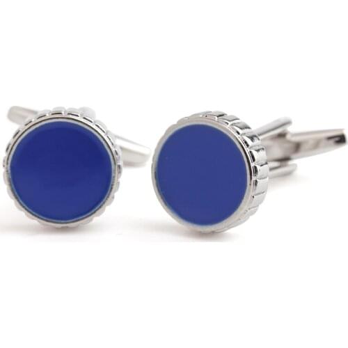 Round blue shirt Cufflinks free shipping