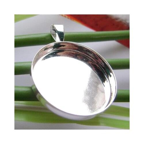 Brass Pendant Blank Pendant Setting Cabochon Cameo Base Tray Bezel Blank for DIY Pendant Making Jewelry ID5806