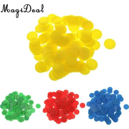 MagiDeal 100 Opaque Plastic Board Game Counters Tiddly winks Numeracy Teaching for Pub Club Party Supplies Birthday Gift