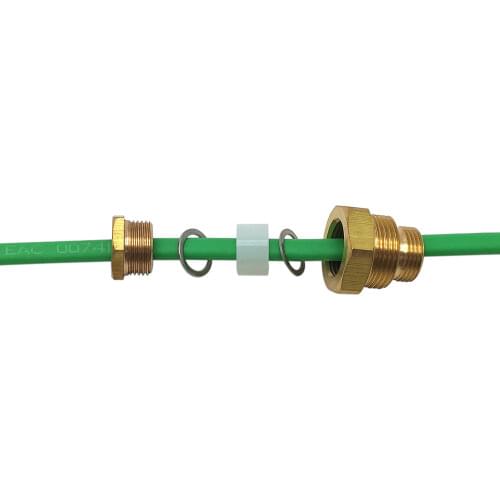 MINCO HEAT 1/2'' 5/8'' 3/4" Thread Tube Copper Coupling Joint for self regulating heating cable easy enter a water pipe