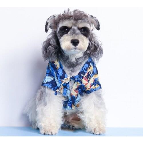 Fashion Pet Dog Japan Kimono Shirt Puppy Summer T-shirt Clothes for Small Medium Dogs Schnauzer Pinscher Shiba Inu Pug GZC43