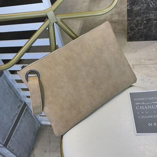 2020 Fashion Solid Womens Clutch Bag Leather Women Envelope Bag Zipper Evening Bag Female Clutches Handbag Temperament