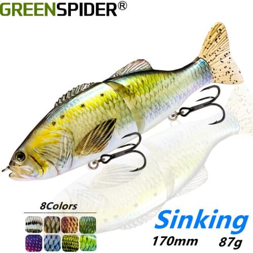 17cm 87g Multi Jointed Big Game Lure 2 Segment Pike Muskie Walleye Bass Salmon Fish Sea Fishing Swimbait Glide Bait Lifelike