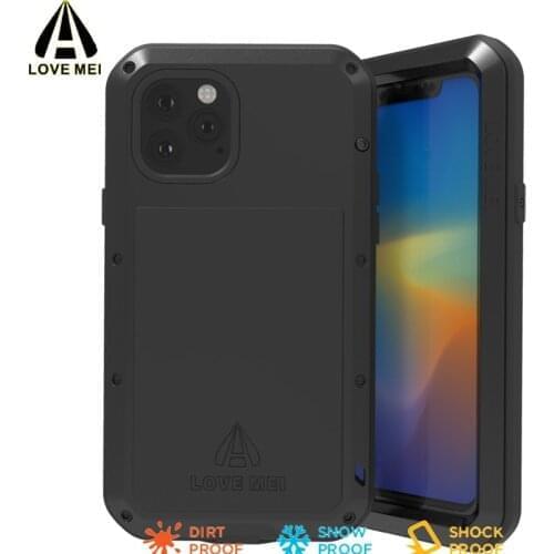 2019 LOVE MEI Metal Waterproof Case Gorilla Glass Screen Film For iPhone 11 Pro Max Shockproof Cover For iPhone 11pro plus cover