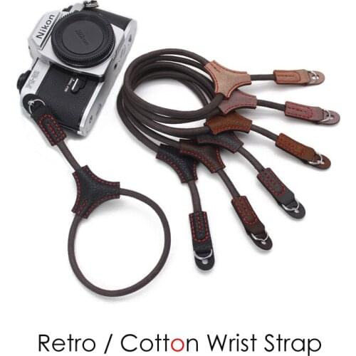 Retro Cotton Hand-made Camera Wrist Hand Strap Adjustable Length Triangle Straps for Mirriorless Camera Leica Fuji Pentax Canon