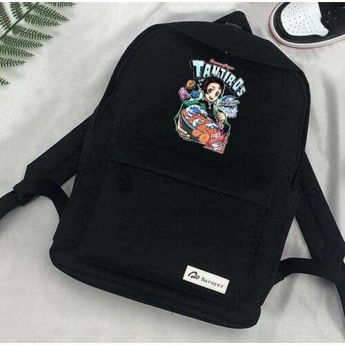 Backpack Demon Slayer Kimetsu No Yaiba Canvas Backpack Rengoku Zenitsu School Bags Girls Travel Inosuke Nezuko Notebook Bags Boy