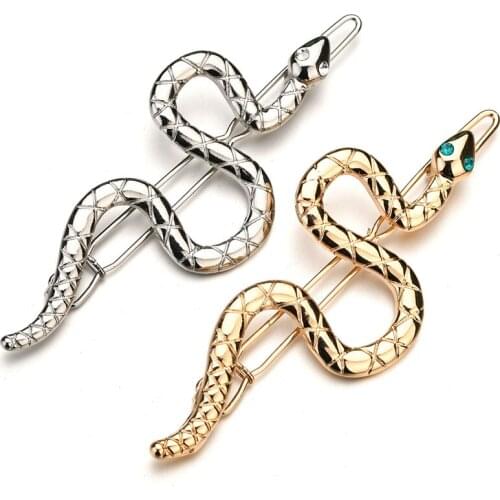 Punk Simple Hairpins Snake Animals Gold Metal Hairpins Hair Clips For Women Wedding Headpiece Hairgrips Hair Accessories