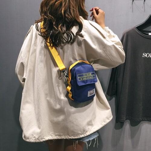 BENVICHED Ladies' nylon bag 2021 spring women mini blue personality Hip hop handbag fashion Inclined single shoulder bag c467