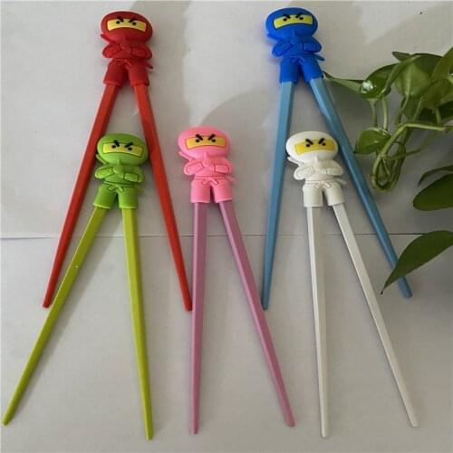 1 pair of cute samurai chopsticks learning training chopsticks multicolor samurai Chinese kids chopsticks learner gift