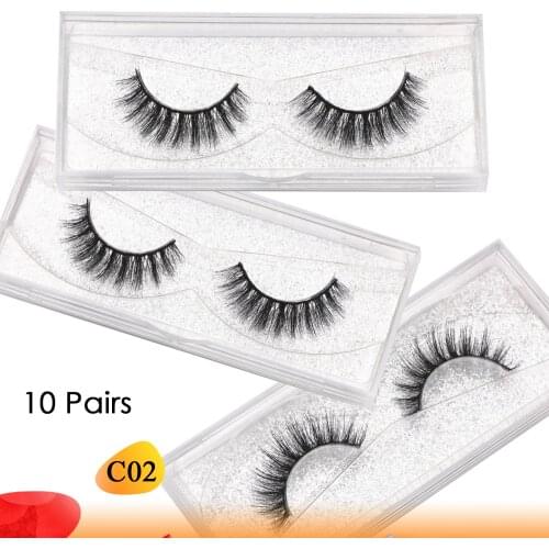 10 pairs Lashes Mink Natural Looking Eyelashes Wispie Lashes Short 3D Mink False Eyelashes Makeup Lash Handmade Reusable Lashes