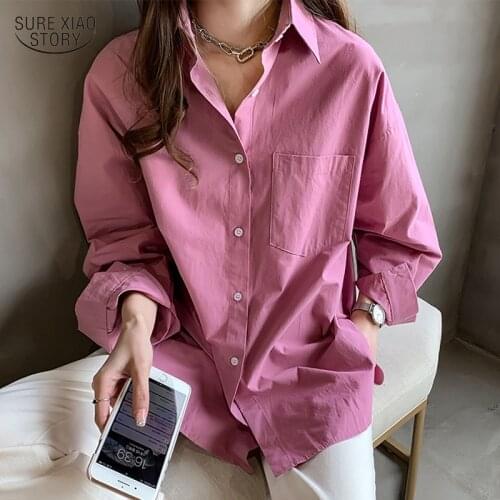 2021 Elegant Causal Solid Purple Blouse Women Clothes White Long Sleeve 4XL Plus Size Women Shirts Blusas Mujer De Moda 7312 50