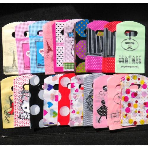 2017 Hot Sale New Style Wholesale 50pcs/lot 9*15cm Mini Plastic Bags With Cute Girl Birthday Gift Packaging Bags