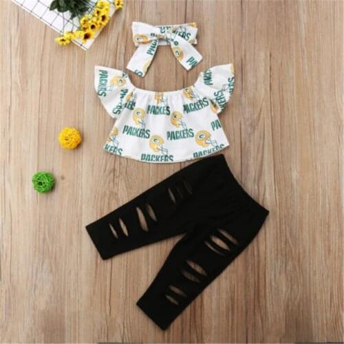 Fashion Kids Baby Girls Floral Clothing Sunsuit Toddler Baby Girl Off Shoulder Tops Ripped Leggings Pants Jeans 3Pcs Set