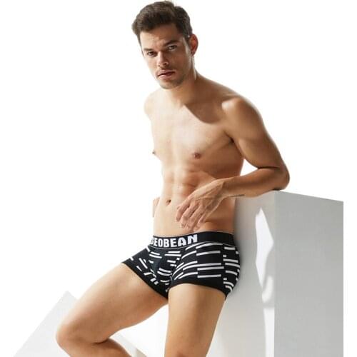 3pcs/lot New SEOBEAN Mens Boxer Underwear Pants Cotton Waist Shorts Sexy Mens Underwear Brand Boxer Sexy underwear