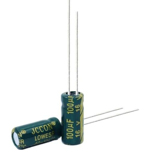 50pcs High frequency low resistance aluminum electrolytic capacitor 16V100UF 100uf16v volume: 5x11