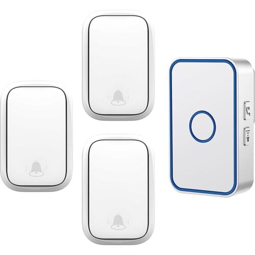 CACAZI Self powered Wireless Doorbell Waterproof No Battery 60 Chimes Home Door Ring Bell US EU UK Plug 3 4 5 Button 1 Receiver