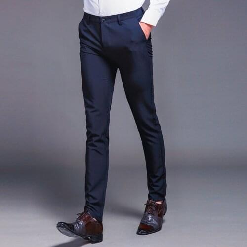 Male Classic Business Casual Trousers Full Length New Fashion High Quality Cotton Men Suit Pants Straight Spring Autumn Long
