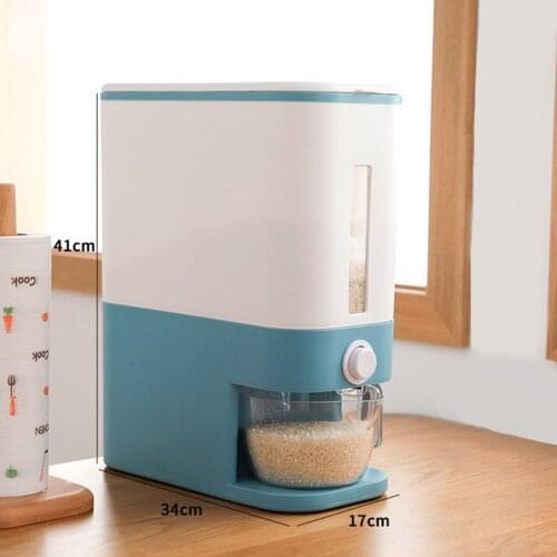 Household Bucket Storage Box Insect-Proof Moisture-Proof Metering Cylinder Automatic Grain Rice Storage Tank Cereal Dispenser